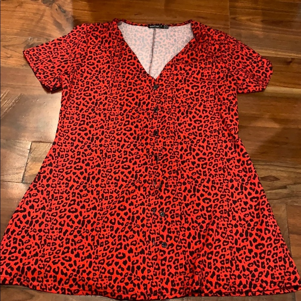 Boohoo petite cheetah dress!